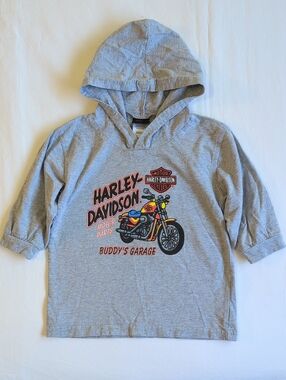 Official Harley Davidson Boys Hooded Graphic T-Shirt Motorcycle 3T